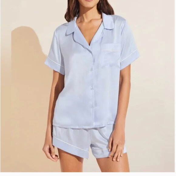 Inez Washable Silk Short PJ Set Small - Picture 2 of 4